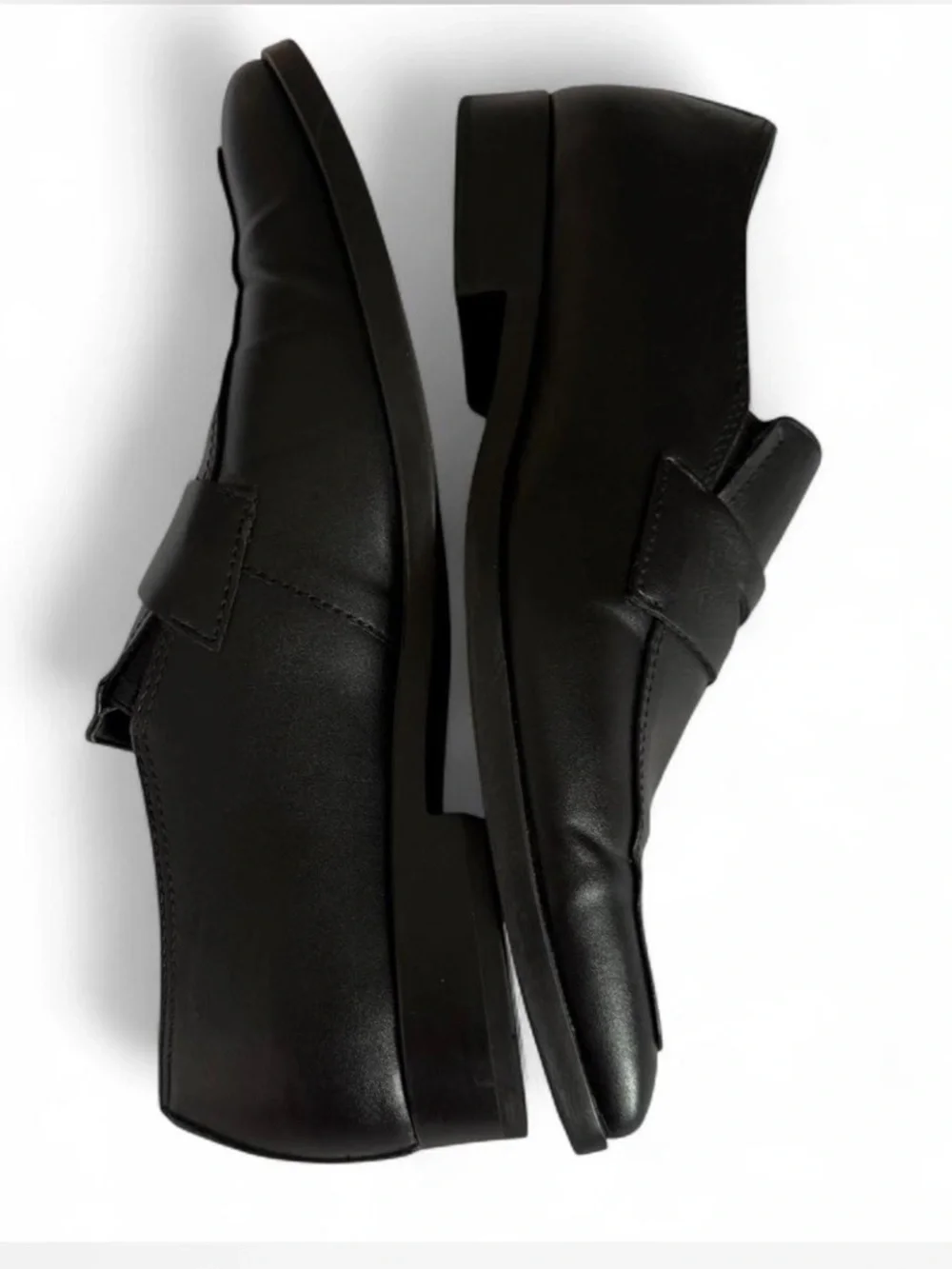 Abound Black Leather Penny Loafers for Men